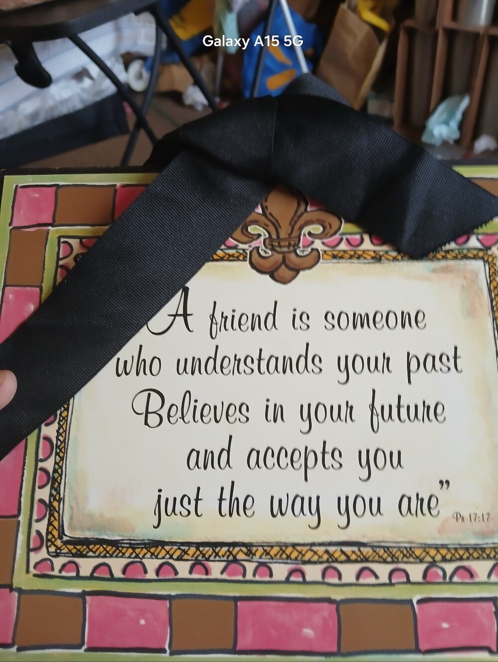 Friend Quote Wall Plaque with Black Bow